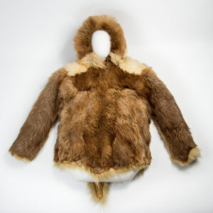 Inuit; Fox Fur Parka; ca. 1910; clothing; caribou fur on polar bear fur; North America